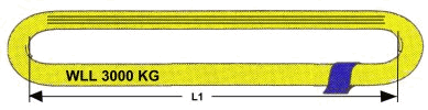 Rundschlinge gelb,Tragkraft 3t/6t; Länge/Umfang 6m/12m - Stahl nach W