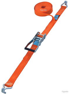 Zurrgurt orange 2-teilig mit Spitzhaken 50mm Zurrkraft 5000daN NL:8m zur Ladungssicherung