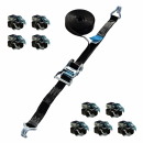 Set 10 Stück Zurrgurt 2-teilig 35 mm schwarz Zurrkraft 20 kN Spitzhaken Länge 6 Meter (Zweitbild)