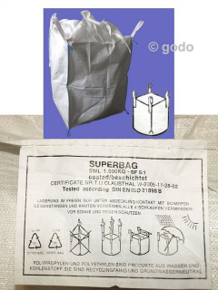 Big-Bag  mit Schürze und Kantgurt 1000 kg 900x900x1050mm 