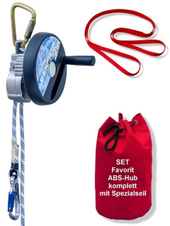 Abseilgerät Favorit ABS-Hub komplett als Set mit Seil