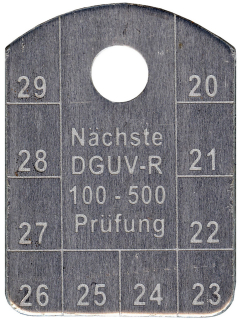 Prüfplaketten Nächster Prüftermin BGV DGUV UVV D27 Ø:20-50mm UV-BESTÄNDIG  B20 