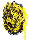 Absperrkette aus Kunststoff gelb-schwarz 6mm Bund=25m