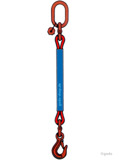 1-Strang Rundschlingengehänge EN1492-2, Farbcode rot, Aufhängering und Ösenlasthaken. Tragkraft 5000 kg