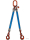 2-Strang Rundschlingengehänge EN1492-2, Farbcode grau, Aufhängering und Ösenlasthaken. Tragkraft 5600 kg