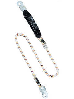 Verbindungsmittel mit Bandfalldämpfer und Karabinerhaken