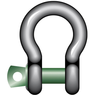 Green Pin® Schäkel SC, WLL 4,75t geschweift mit Augbolzen