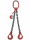 Anschlagkette 8mm 2-Strang GK8 schwarz TK:2,8t Gabelkopfhaken L:1,5m